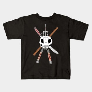 Turtle Skull with Ninja Weapons Kids T-Shirt